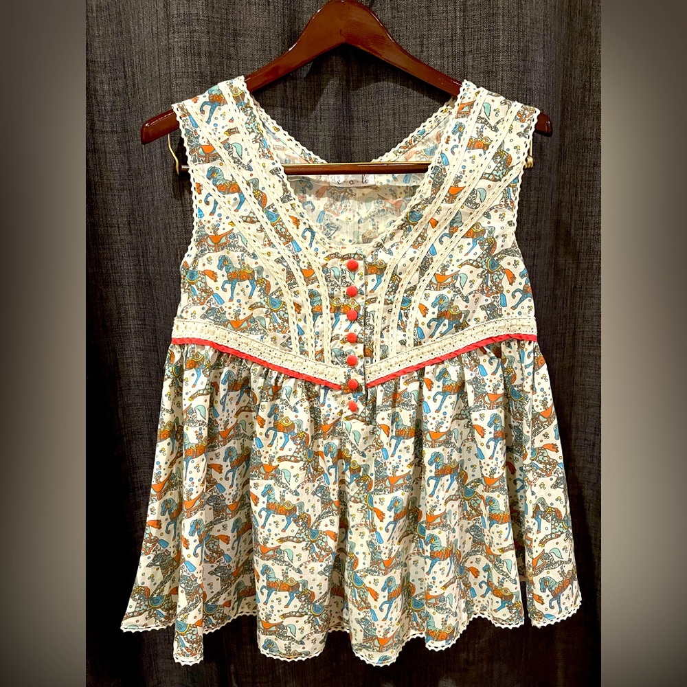 Ruffled Tank Top - Size S NEW)